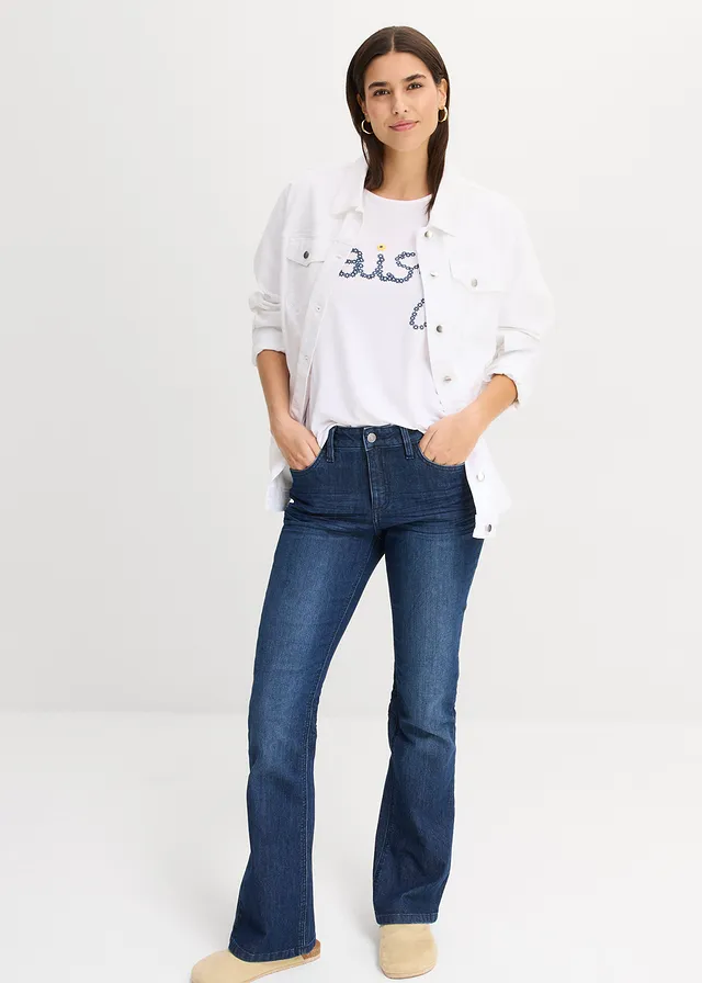 Mikina ze směsi s viskózou tmavě modrý denim used