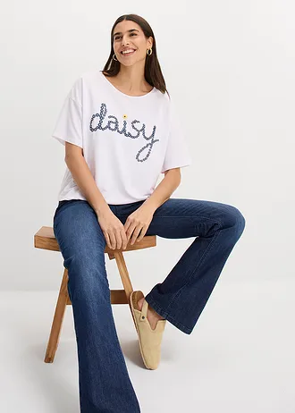 Bluza z mieszanki wiskozy • biały • sklep bonprix