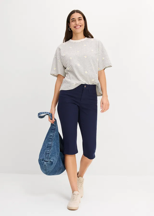 Capri broek met een comfortabele band • donkerblauw • product-page.page-title-suffix