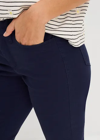 Pantalon corsaire à taille élastiquée • bleu foncé • Boutique bonprix