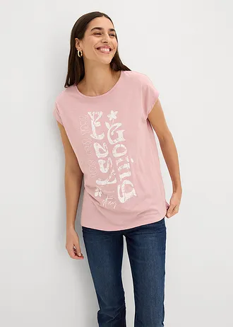 T-shirt long 100% coton • rose cendré • Boutique bonprix
