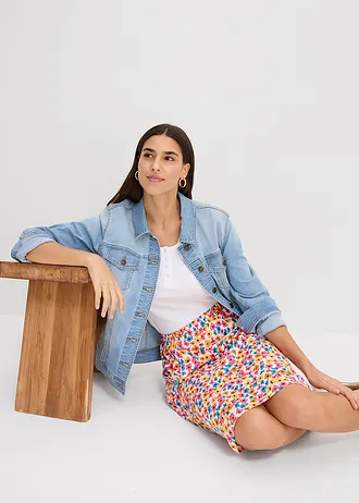 Jupe en jersey • écru-noir-jaune-orange chaud-bleu brillant-fuchsia floral • Boutique bonprix