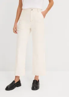 Korte twillbroek van een katoen-elastanmix • parelwit • bonprix online shop