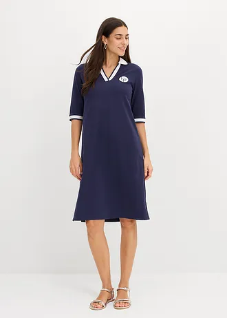 Robe polo 100% coton, Couleur: bleu foncé