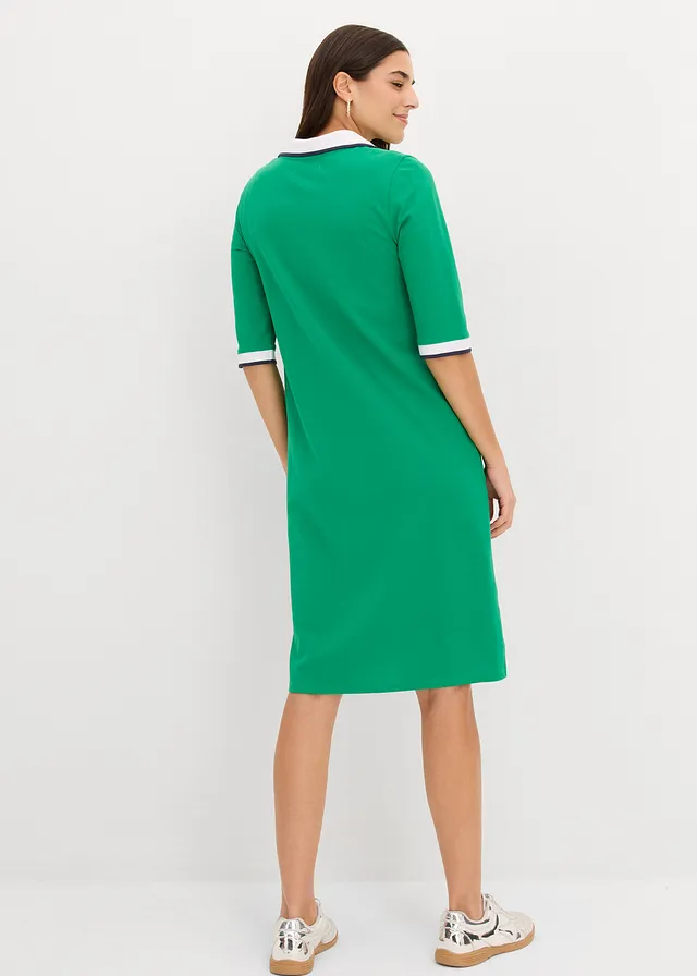 Robe polo 100% coton, Couleur: vert aventurine