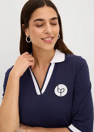 Sukienka polo z czystej bawełny • ciemnoniebieski • sklep bonprix