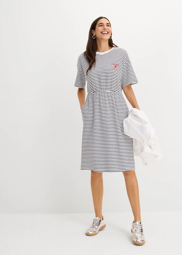 Robe en jersey 100% coton • bleu foncé-blanc rayé • product-page.page-title-suffix