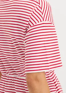 Jersey T-shirt jurk van puur katoen • rood-wit gestreept • bonprix online shop