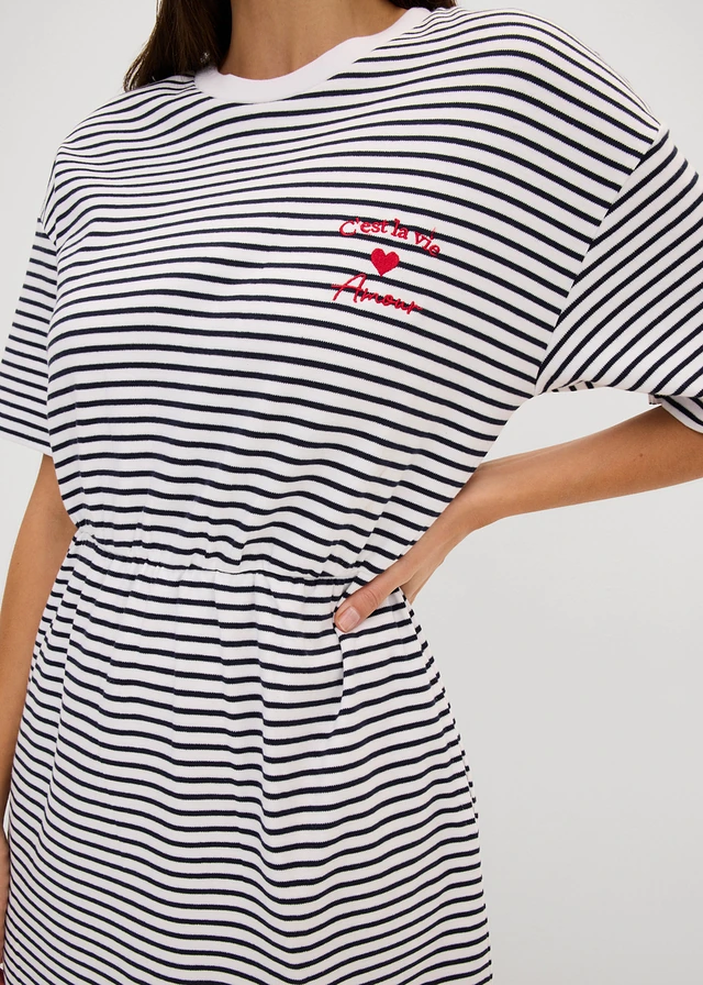 Robe en jersey 100% coton • bleu foncé-blanc rayé • product-page.page-title-suffix