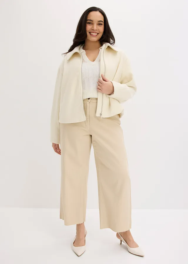 Pull ajouré doux, Couleur: écru