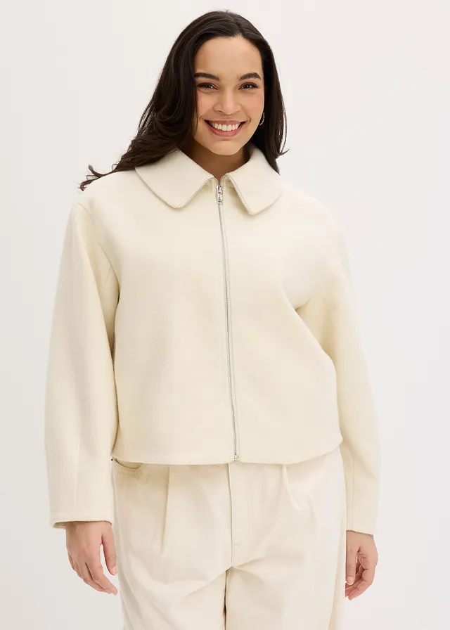 Veste oversize doublée, Couleur: écru
