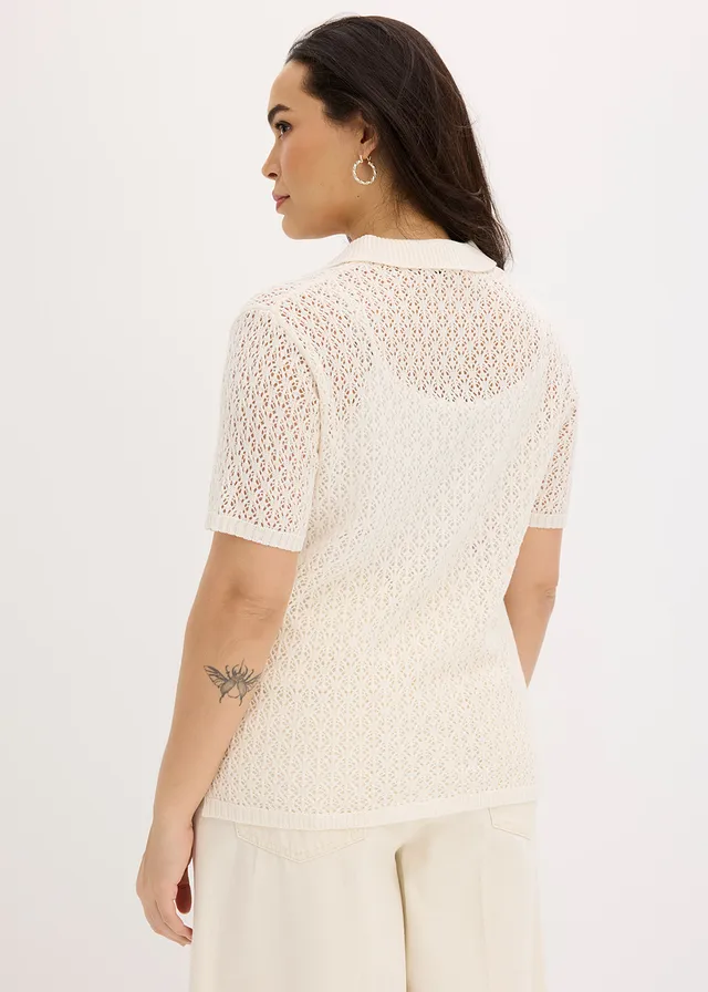 Pull ajouré, Couleur: écru