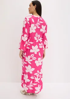 Maxi jurk van soepele viscose, Kleur: pinklady/lichtroze gebloemd