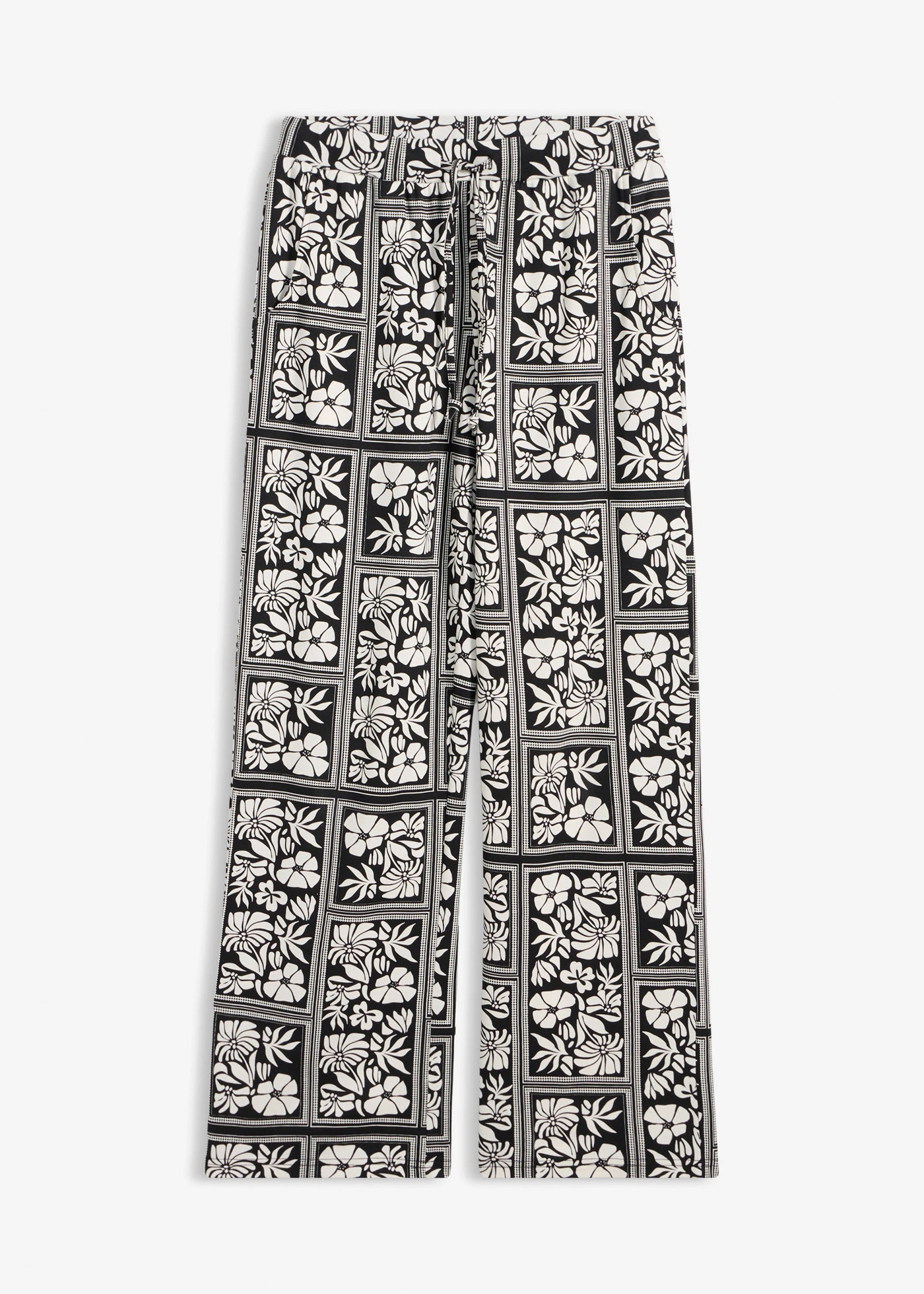 Jersey broek van Punto di Roma • zwart-wolwit gedessineerd • bonprix online shop