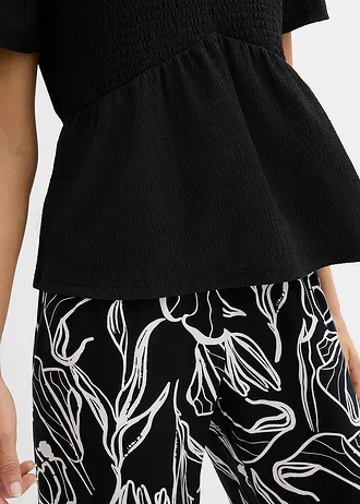 Shirt van gestructureerde crêpe • zwart • bonprix online shop