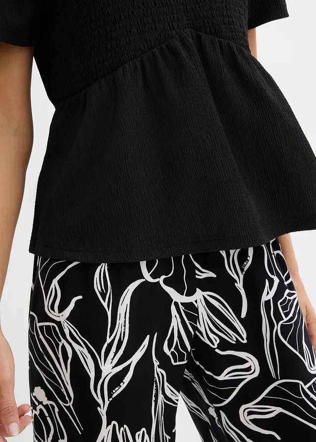 T-shirt en crêpe texturé • noir • product-page.page-title-suffix