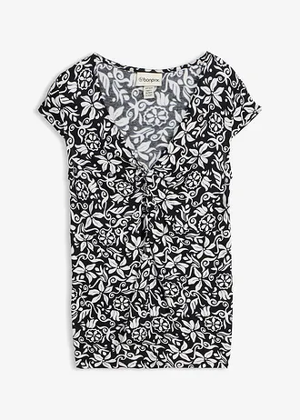 Shirt, Kleur: zwart-wolwit grafische print