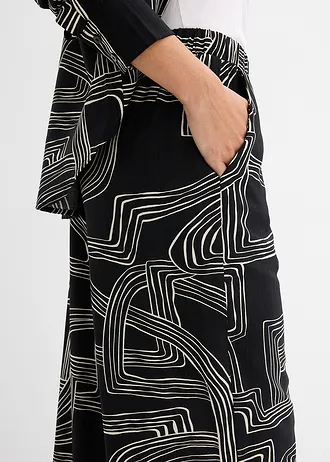 Marlene Dietrich broek in een viscosemix • parelwit-zwart grafische print • bonprix online shop