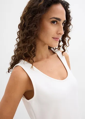 Rochie din jerse din mix fluid cu viscoză • ecru • magazin bonprix