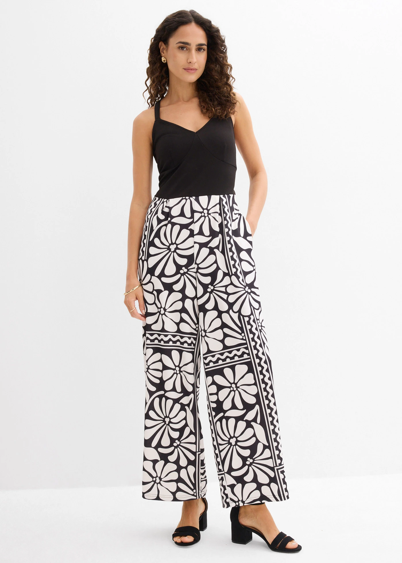 Jersey jumpsuit • zwart met print • bonprix online shop