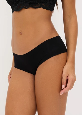 Csípőfazonú alsó puha pamuttal, varrás nélkül (3 db-os csomag), szín: fekete