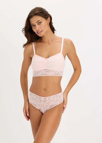 Melltartó top puha pamut béléssel • halvány rózsaszín • bonprix áruház