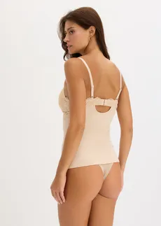Caraco soutien-gorge en matière microfibre lisse, Couleur: beige craie