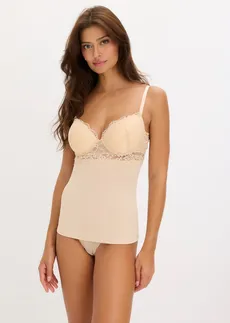 Maiou cu sutien din microfibră netedă • bej-cretă • magazin bonprix