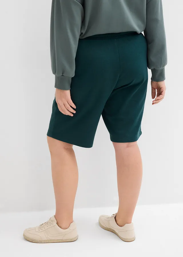 Sweat short met zakken, Kleur: diepgroen