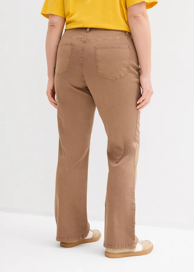 Jean bootcut avec broderies, Couleur: marron