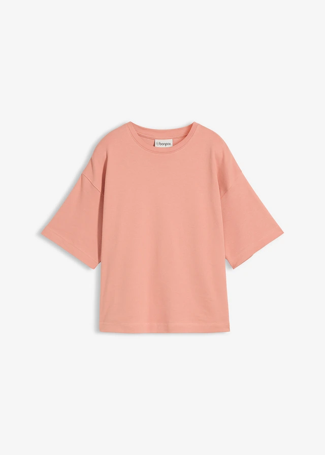 T-shirt boxy en coton épais • marron poudré • Boutique bonprix