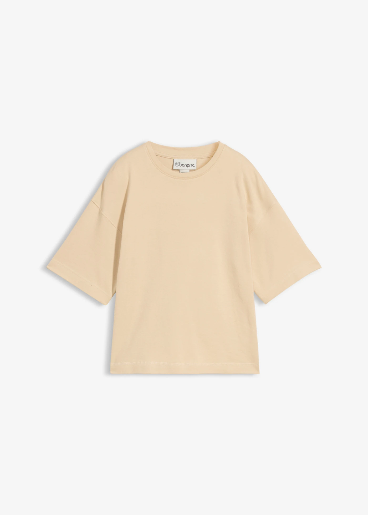 Boxy shirt van zwaar biologisch katoen • lichtsand • bonprix online shop