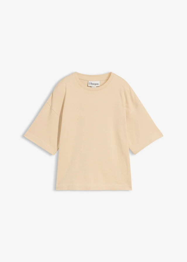 Tričko boxy z ťažkej bio bavlny • svetlopiesková • obchod bonprix