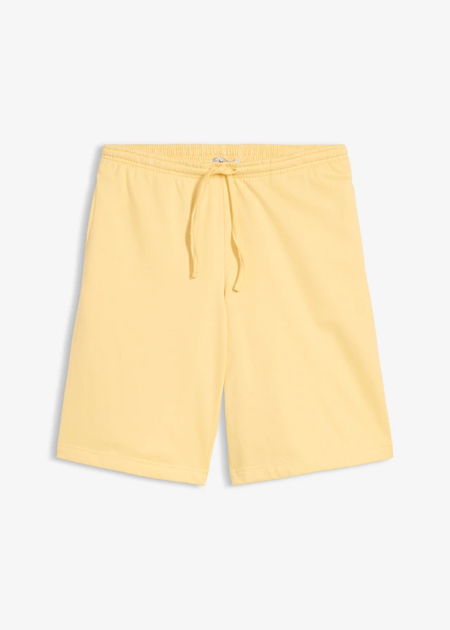 Sweat bermuda van biologisch katoen, Kleur: pastelgeel