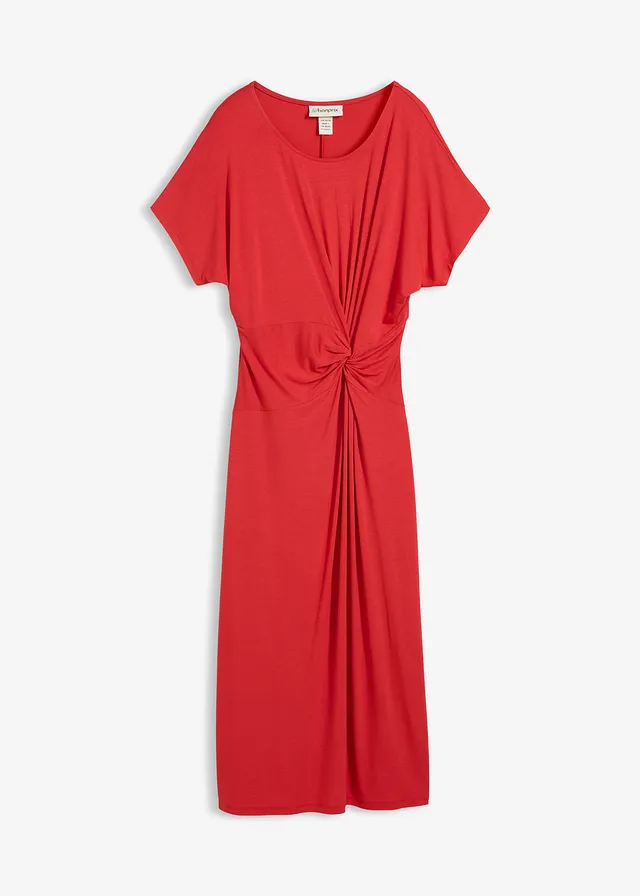 Jersey jurk in een viscosemix • aardbeirood • bonprix online shop