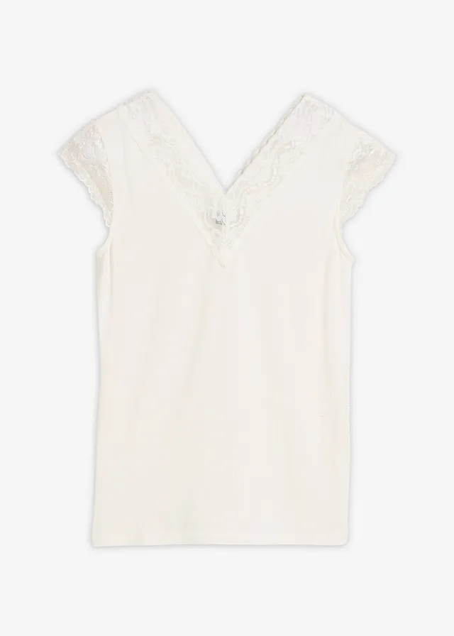 Shirt in een viscosemix • wolwit • bonprix online shop