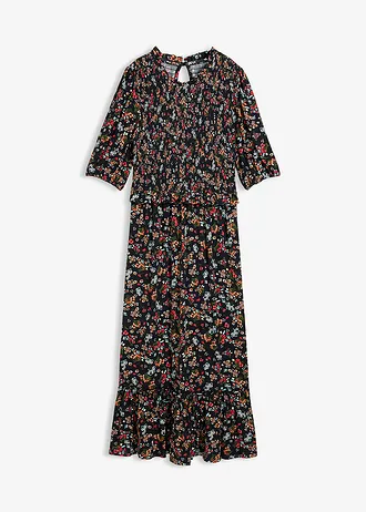 Midi jersey jurk van een viscose-mix