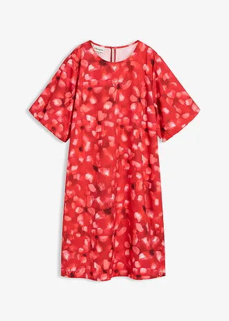 Robe à manches ballon, Couleur: rouge floral