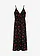 Robe longue en viscose fluide, Couleur: noir/rouge cerise floral