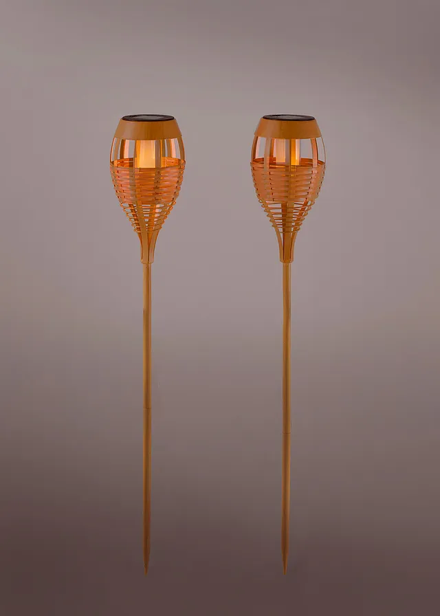 Lot de 2 torches de jardin solaires • écru • product-page.page-title-suffix
