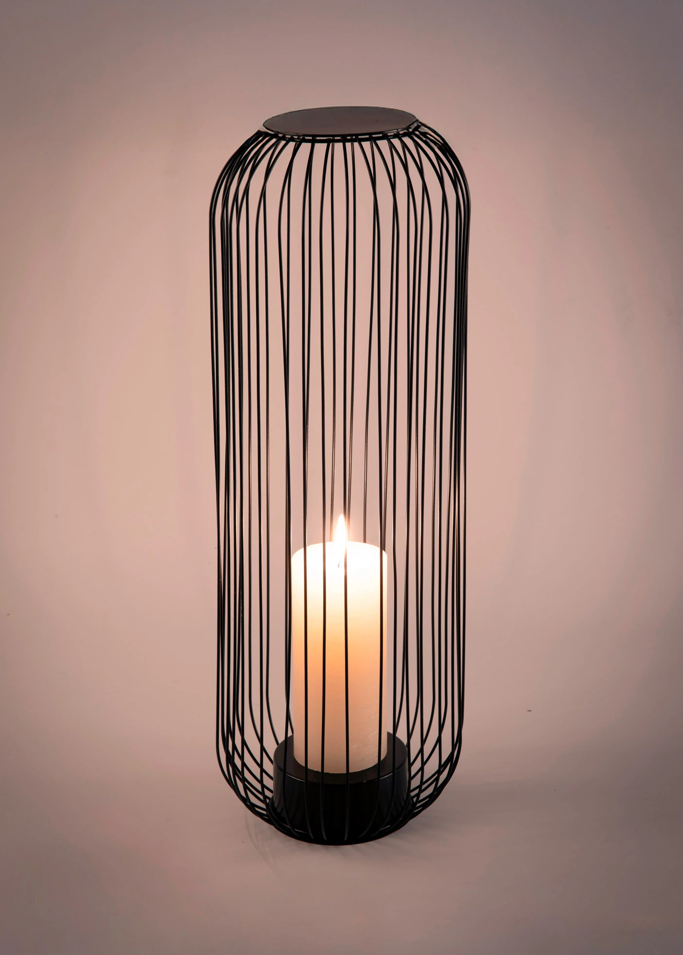 Suport lumânări din metal • negru • magazin bonprix