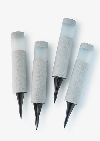 Lot de 4 lampes déco solaires de chemin • gris clair • Boutique bonprix
