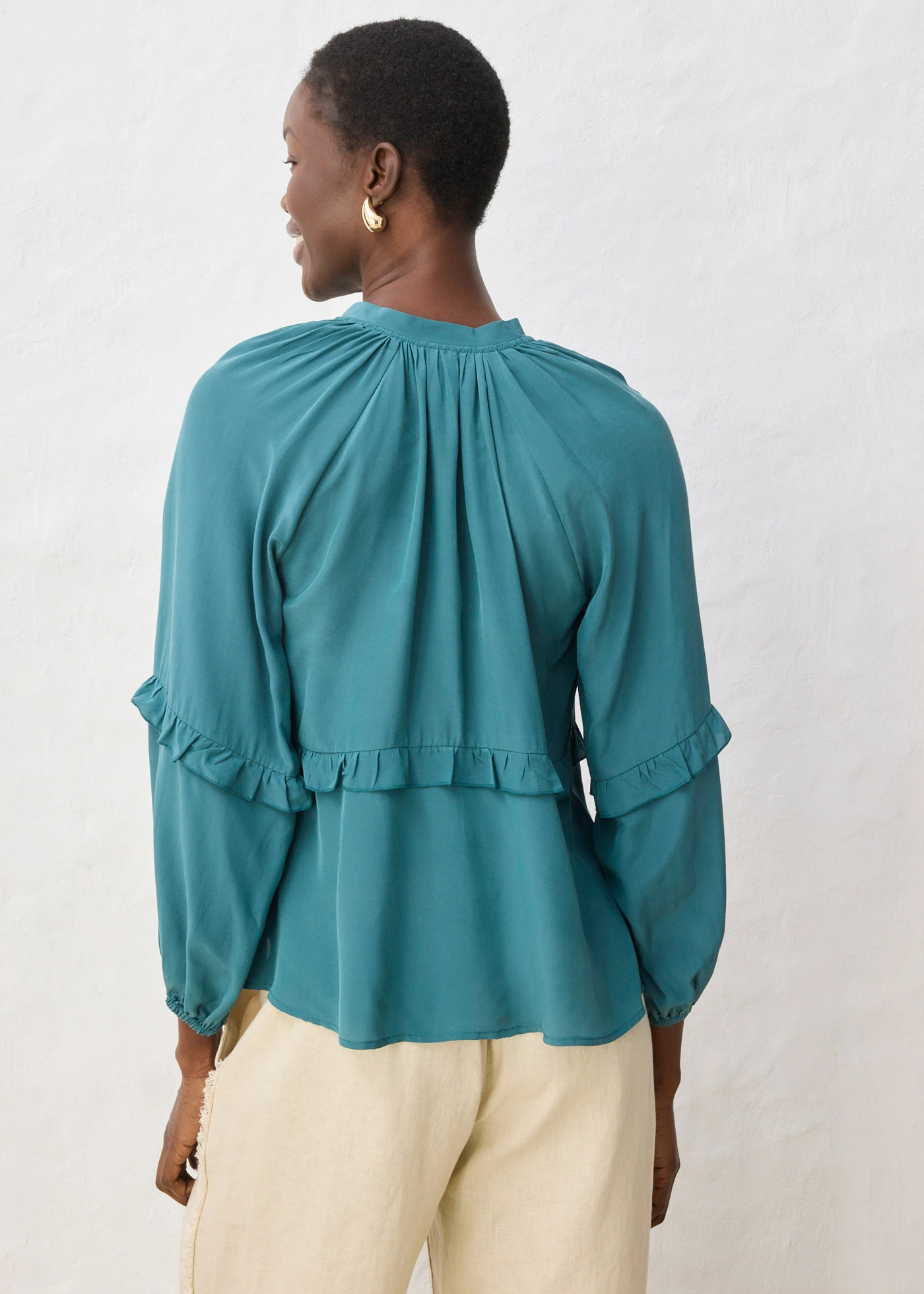 Tuniek met zijde • pepergroen • bonprix online shop