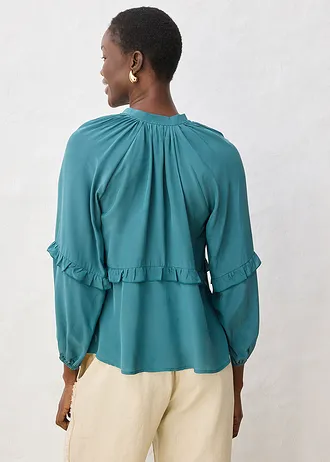 Tuniek met zijde, Kleur: pepergroen