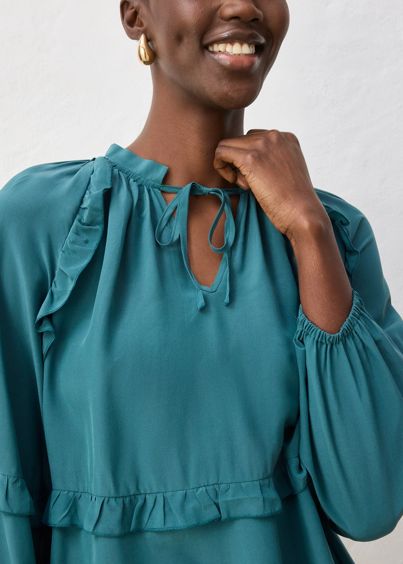 Tuniek met zijde • pepergroen • bonprix online shop