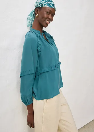 Tuniek met zijde • pepergroen • bonprix online shop