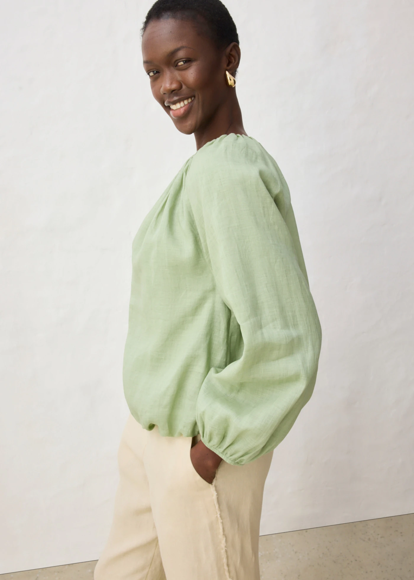 Tuniek van ramie • grijsgroen • bonprix online shop