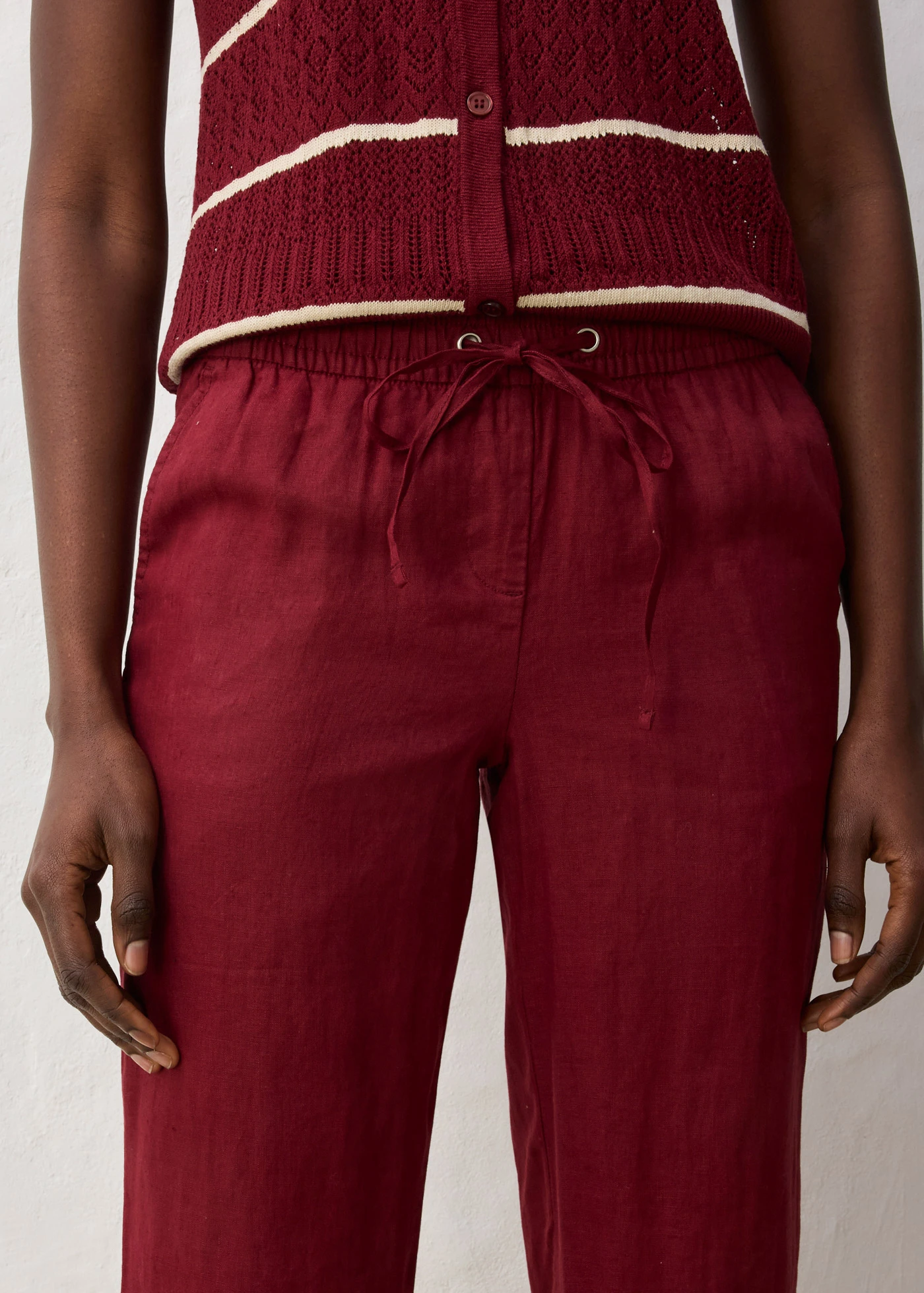 Broek van puur linnen • robijnrood • bonprix online shop