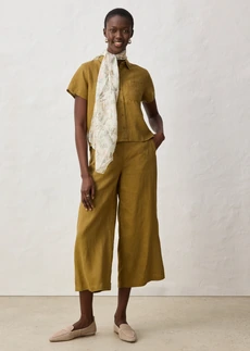 Blúzka s krátkym rukávom, z čistého plátna • prírodná-zelená • obchod bonprix