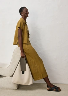 Jupe-culotte 100% lin • vert nature • Boutique bonprix